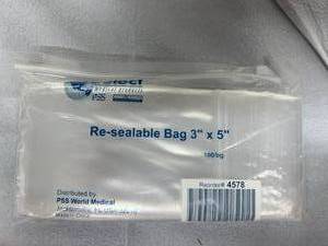 lot 37 image: 1 Case (1000 each) NEW Select Medical Products 4578 100-Pack 3 x 5 Re-Sealable Bags