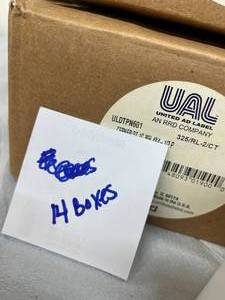 lot 46 image: MSRP $500  14 Boxes (2 rolls per box) NEW United Ad Label UAL ULDTPN601 Cerner LIS Direct Thermal Printer Barcode Labels 
