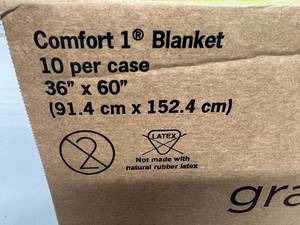 lot 48 image: MSRP $150  1 Case (10 each) NEW Graham Medical 78313 36 x 60 Non-Woven Comfort Blanket - Green -Can be used in warming cabinets