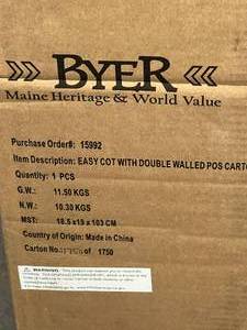 lot 67 image: NEW In Box Byer 15992 EasyCot Folding Camping Triage Sleeping Resting Cot - 330lb Capacity