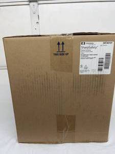 lot 77 image: 1 Case NEW Covidien 8970Y 2-Gallon SharpSafety Rotor Lid Sharps Container - Transparent Yellow