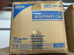 lot 81 image: 15 Cases (1000 caps per case) NEW Dukal Corporation 321-10 100-Pack 21 Bouffant Caps