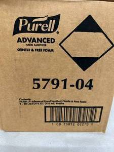 lot 85 image: 1 Case (4 each) NEW Purell 5791-04 18 fl. oz. Advanced Gentle & Free Foam Hand Sanitizer