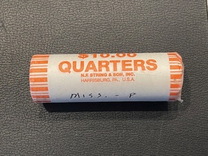 lot 16 image: Uncirculated Roll of Mississippi Quarters
