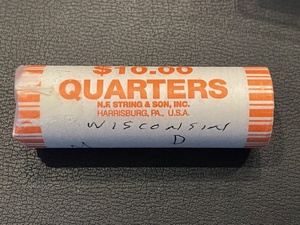 lot 17 image: Uncirculated Roll of Wisconsin Quarters