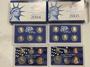 lot 24 image: 2004-S and 2005-S Proof Sets