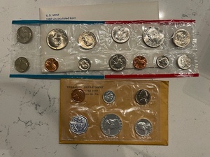 lot 60 image: 1960 Proof Set and 1980 P&D Mint Set