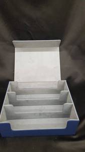 Set of 3 Blue Index Card File Boxes