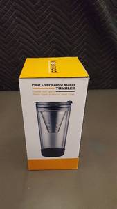 Wesmool Pour Over Coffee Maker Tumbler - Double Wall Glass with Straw