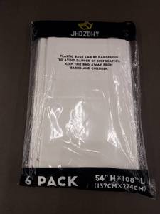 6-Pack Heavy Duty Plastic Tablecloth - 54 x 108