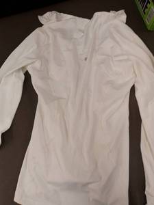 White Zip-Up Hoodie with Pockets and YVV Tag
