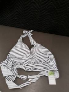 Striped Halter Bikini Top - Medium