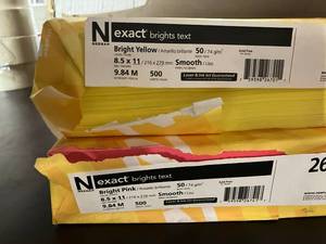 Bright Yellow and Pink Copy Paper