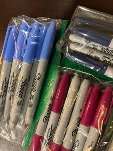 Navy, Light Blue, Magenta and Mint Sharpie Markers