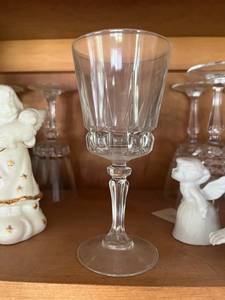 lot 53 image: Vintage Crystal and Glass Goblets with Ceramic Figurines in Good Condition