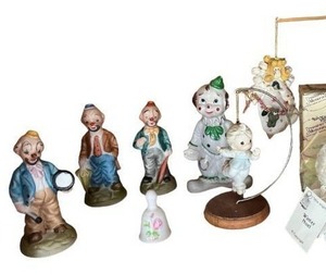 lot 58 image: Vintage Knick Knacks including Porcelain Clown Figurines and More
