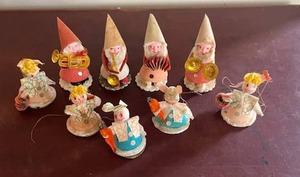 lot 60 image: Vintage Pixie Elf Gnome Figurines (Made in Japan) and Bunnies