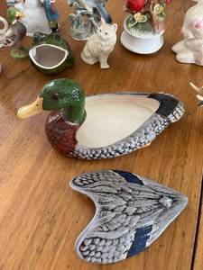 lot 106 image: Vintage Knick Knacks including Holland Mold Mallard Duck Trinket Bowl