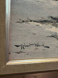 lot 131 image: Vintage Robert Wood Art Print in 28 x 52 Frame