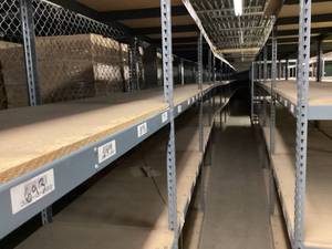 Industrial Tear Drop Shelves 30 x 6 x 7 Tall 19 Sections