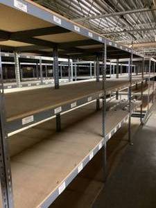 Industrial Tear Drop Shelves 30 x 6 x 7 Tall 10 Sections