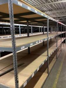 Industrial Tear Drop Shelves 30 x 6 x 7 Tall 12 Sections