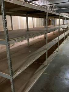 Industrial Tear Drop Shelves 30 x 6 x 7 Tall 10 Sections