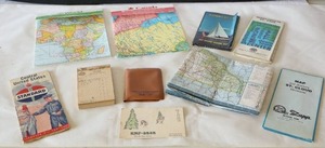 lot 712 image: Vintage Memorabilia...Standard Oil Vintage Map, Andys Standard Service BL. 1-5691 Phone Number Pocket Book, Receipt Book