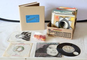 lot 715 image: Vintage Vinyl 45rpm Records Including Cheech & Chong, Rita Coolidge and Cledus Maggard, Plus Multiple EMPTY Sleeve Covers, Flexible Case