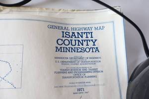 lot 800 image: Vintage Poster Size Maps Isanti County 1971, Morrison County 1972 Etc.