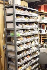 lot 826 image: Shelving Unit and Compartments of Parts & Pieces