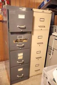 lot 842 image: (2) Vintage Floor Model File Cabinets