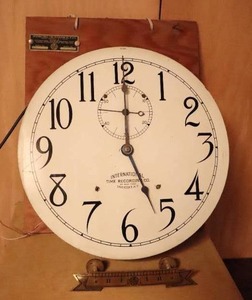 lot 857 image: International Time Recording 13 Round ClockAs Is