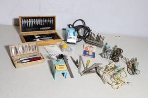 lot 892 image: Vintage Exacto Knife Set, Weller Soldering Hobby Tools Etc