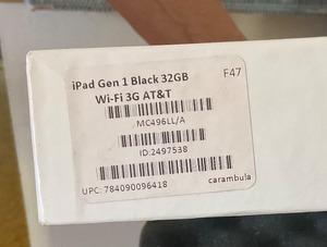 lot 759 image: Apple iPad Gen1 32GB NIB wProtective Film Still Intact