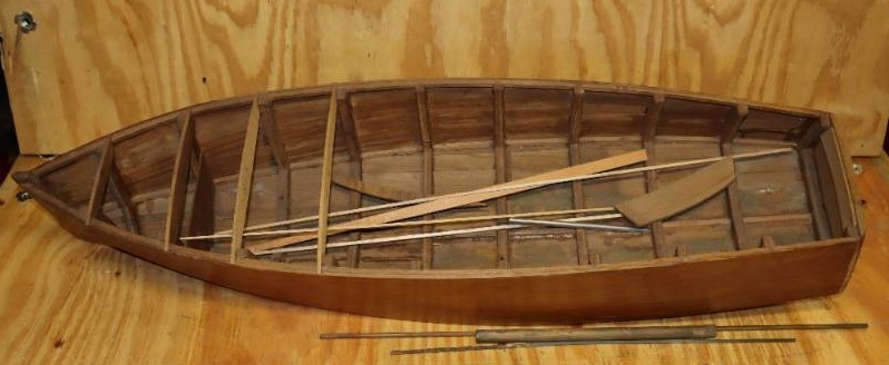 lot 1A image: 32-Inch Custom Built Wood Model Boat wPropeller