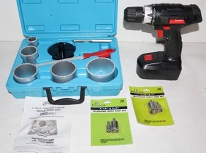 lot 13 image: Tungsten Carbide Grit Hole Saw Drill Kit Hole-Saw Set CONCRETE BLOCK CERAMIC TILE, Diamond Life Diamond Hole Saw Set