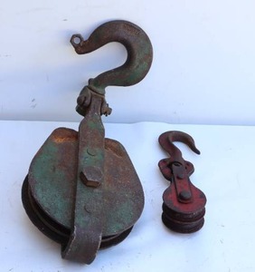 lot 60 image: Antique Barn Hay Pulleys  UW-6 Industrial Swivel and H-560