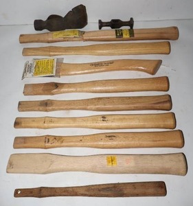 lot 108 image: Vintage Hand Tools...NOS Ball Peen Hammer Handles Hickory Stanley Etc