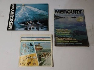 lot 161 image: 1968 Quicksilver Accessories for Mercury Outboards Catalog, 1980 Mercury Outboards, 1983 Mercury Annual Edition