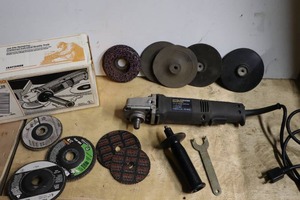 lot 156 image: Sears Craftsman 4-12 Inch Angle Grinder Etc