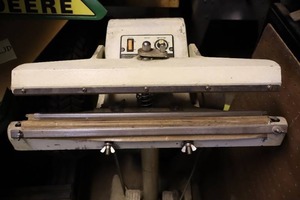 lot 165 image: Vintage TEW Foot Operated Impulse Sealer with Heavy-Duty 27-Inch Mounting Pedal Stand, Bench Grinder(No Motor)