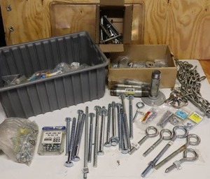 lot 249 image: Lot Of Nuts and Bolts, Chains, Washers, And More