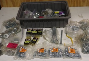 lot 251 image: Bin Of Nuts, Bolts, Washers, Aluminum Rivets, Lock Nuts, And More
