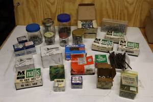 lot 254 image: Nails, Screws, Bolts, Concrete Screw Nails, Rivets, And More