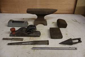 lot 344 image: Antique Anvil, Block Plane Etc
