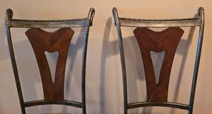 lot 26 image: Pair of Quality Wood and Metal Dining Chairs