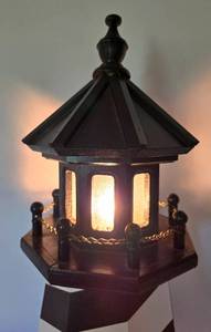 lot 47 image: Welcoming Lighted Wooden Lighthouse Decor