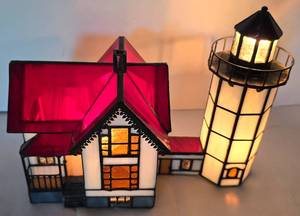 lot 81 image: Stunning Stainless Glass Electrified Lighthouse