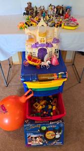 lot 95 image: Colorful Toy Chest & Toys Galore